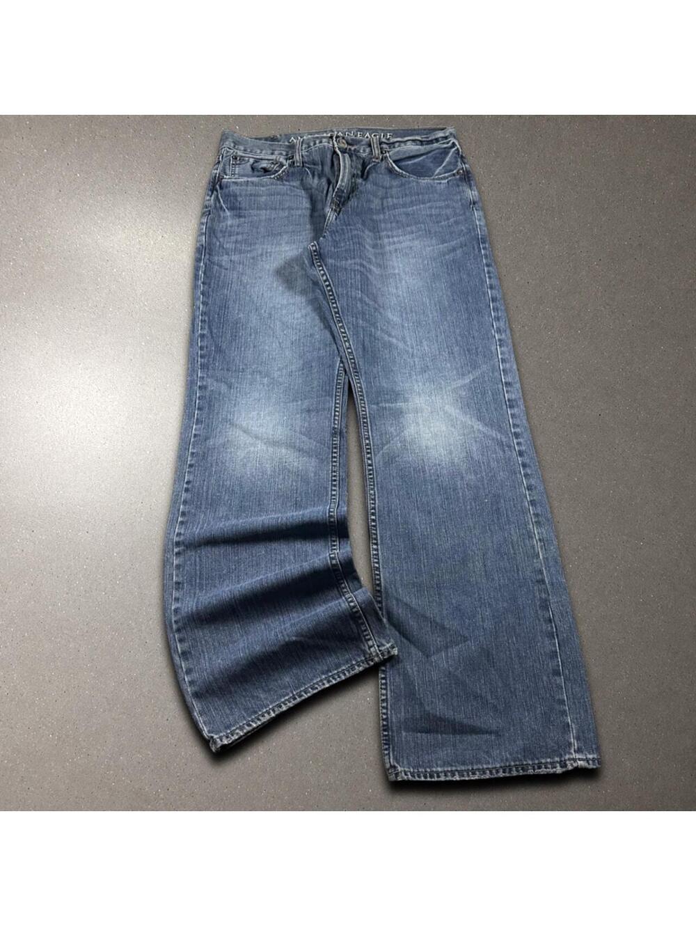 Vintage Y2K Skater American Eagle Baggy Bootcut Jeans - Fits 34x32!